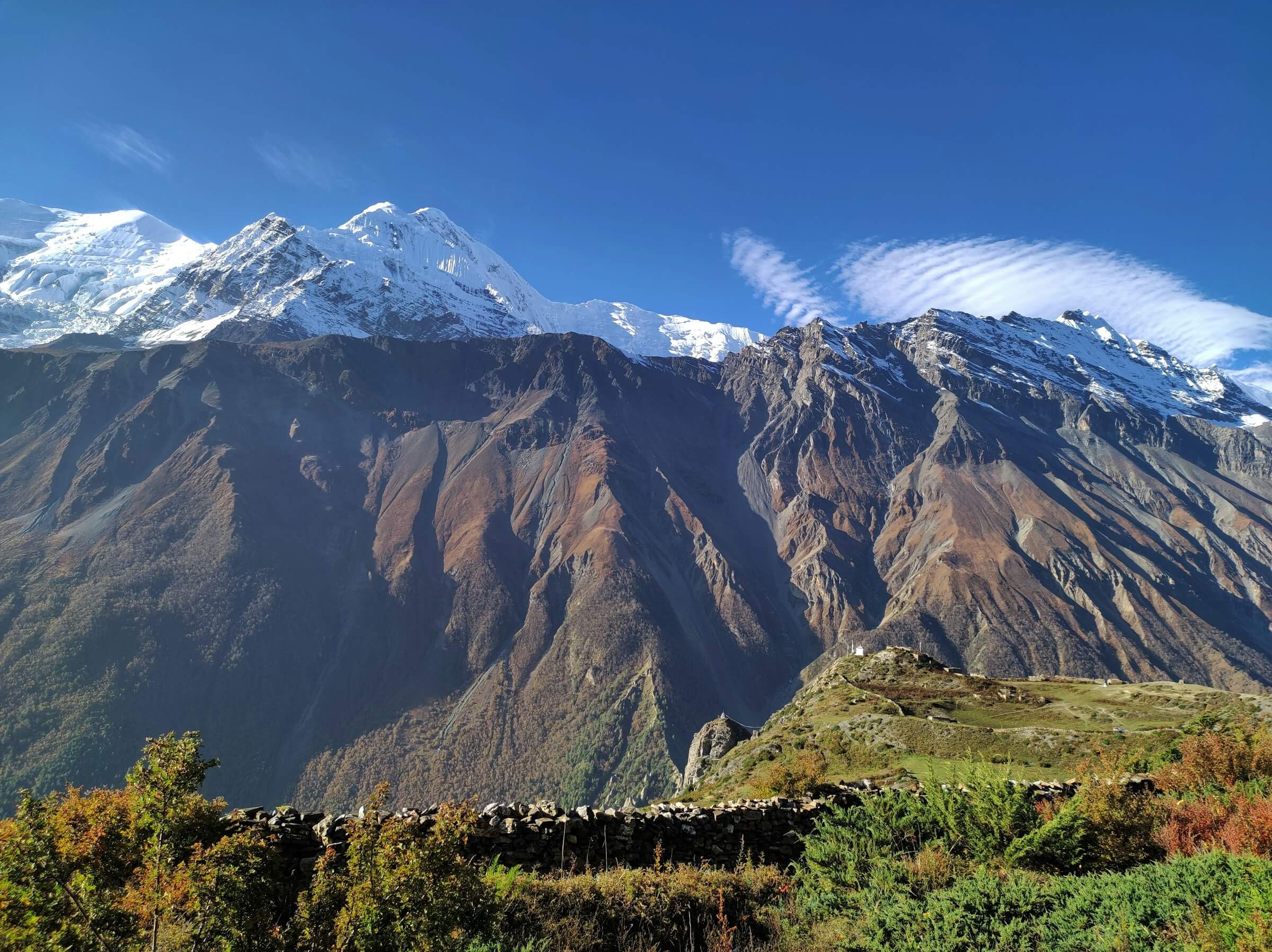 Scenic morning in Tsum Valley Trek