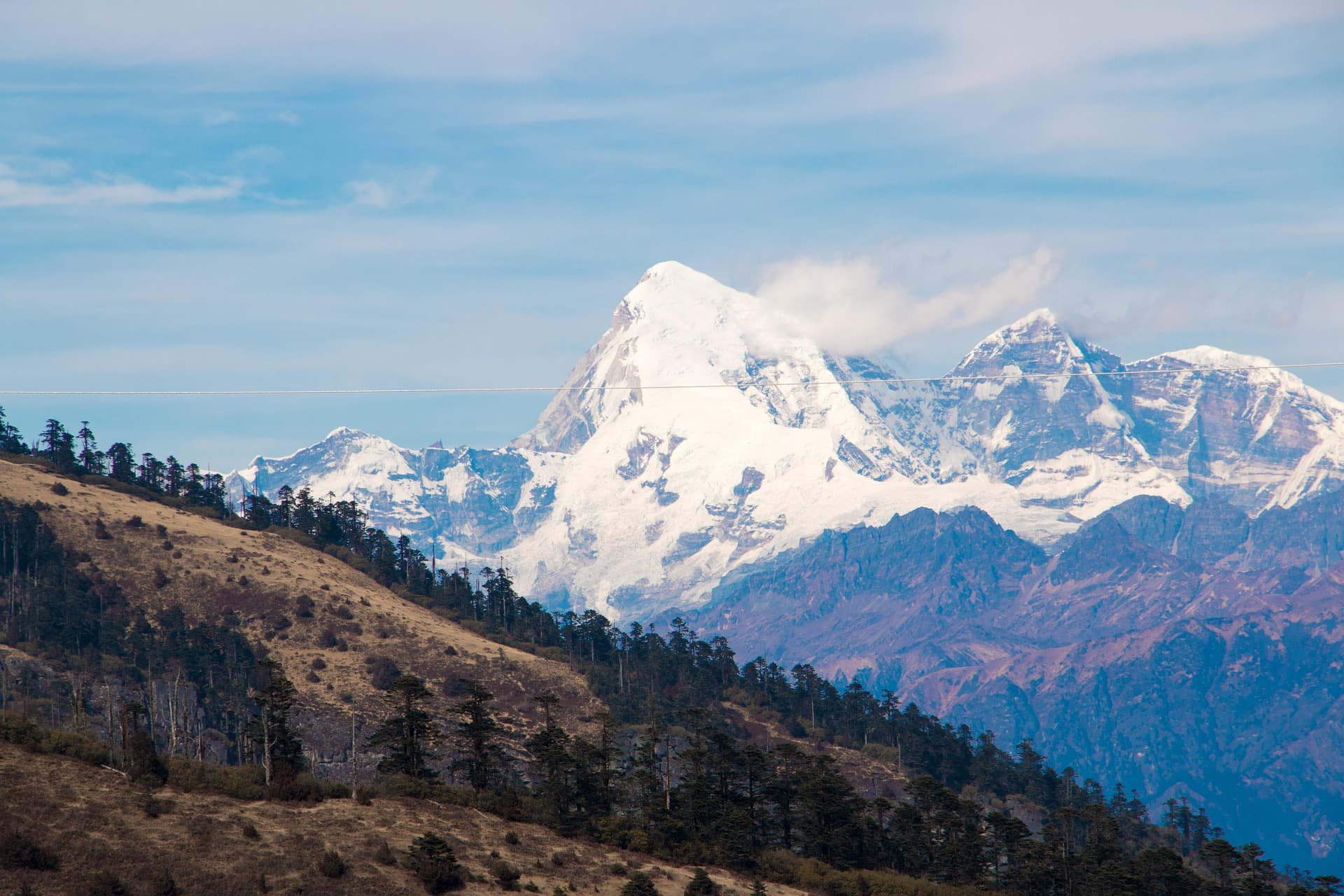Scenic mountain view in Bhutan